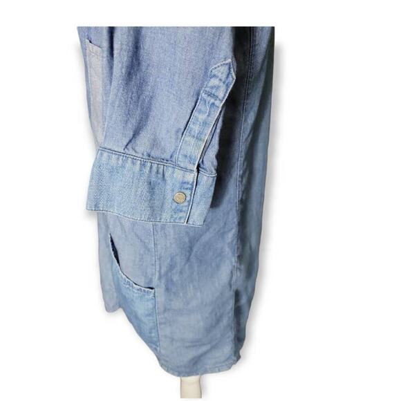 Etienne Marcel Women's Linen Blend Chambray Denim Shirt Dress Size XS - Picture 10 of 12